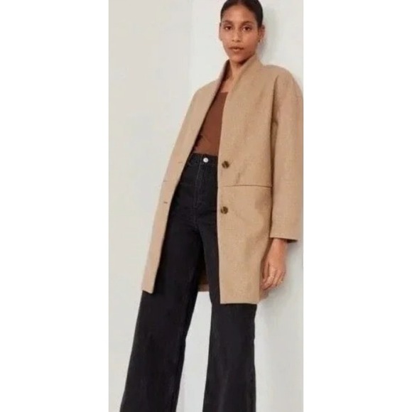 Old Navy Jackets & Blazers - Old Navy Long Line Camel Cardigan Jacket Large Peacoat Neutral Quiet Luxury 2X